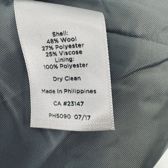 Talbots 16 Aberdeen Gray White Herringbone Tweed Wool Blend Blazer Jacket Career - Picture 7 of 7